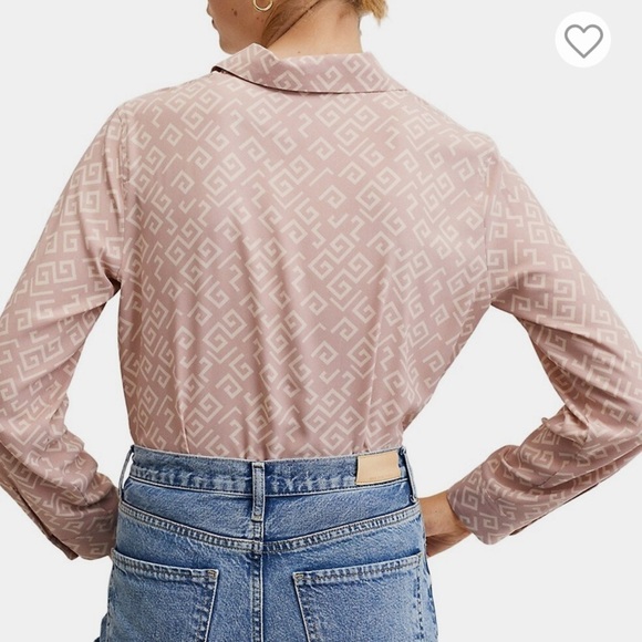 Mango Geometric Patterned Pink Blouse - Picture 4 of 7